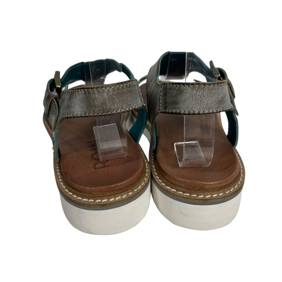 ROAN by Bed Stu Distressed Silver Sandals with leather sole Size 7 1/2 - Picture 7 of 9